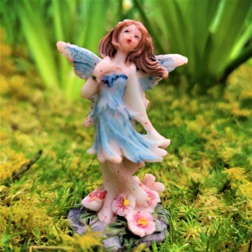 blue fairy garden figure