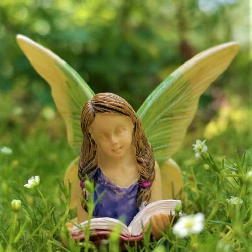 fairy figure reading a book