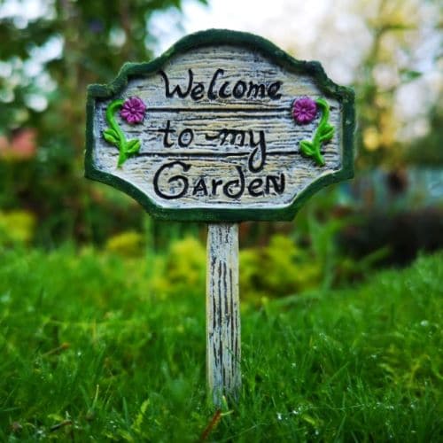welcome to my garden fairy sign