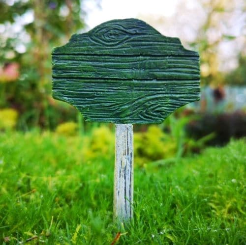back of the miniature fairy sign