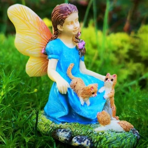 Fairy and cat ornament