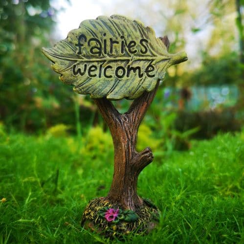 fairy garden leaf sign