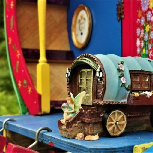 miniature gypsy fairy wagon