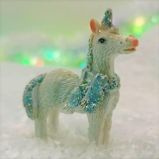 Christmas unicorn figurine