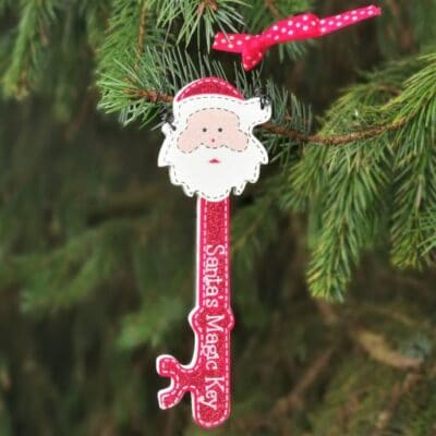 santa key christmas tree decoration