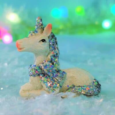 unicorn christmas ornament figurine
