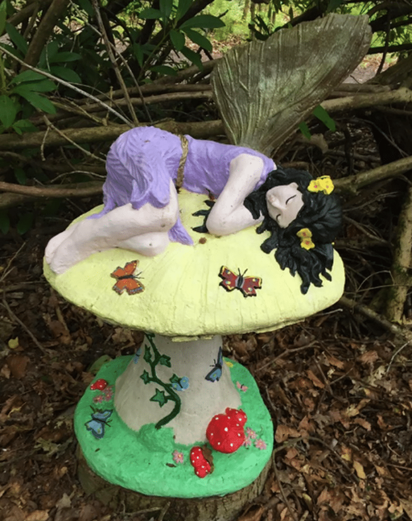 fairy sculpture at Erica's forest
