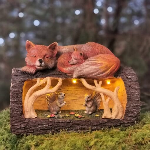solar fox garden ornament