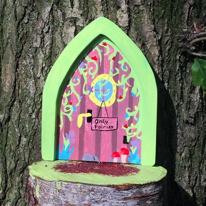 Handmade fairy door at Erica's forest