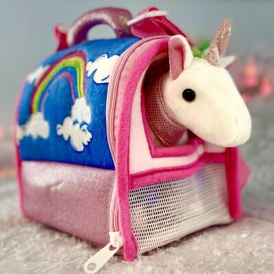 unicorn carry case and plushy