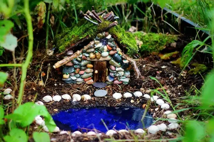 A Fairy house built from pebbles