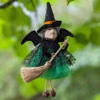 hanging witch halloween decoration