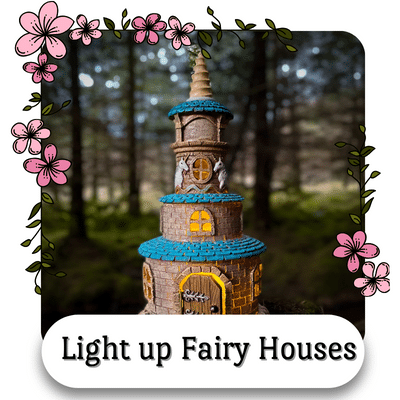 battery operated light up fairy houses for the garden